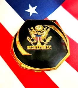 Elgin Washington DC Souvenir Compact Military Presidential Seal Rhinestones - Picture 1 of 9