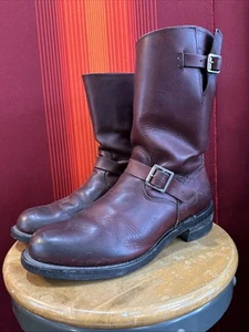 Vintage Chippewa Oxblood Leather Engineer Harness Boots Mens Sz 13 D Made In USA - Picture 1 of 13