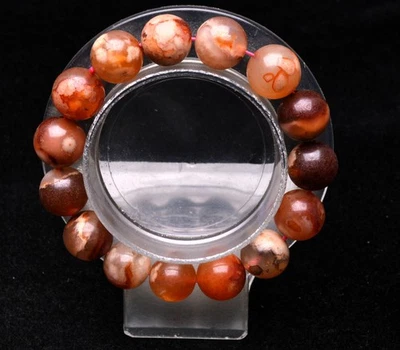 Pulsera de cuentas de cristal de cuarzo ágata flor de cerezo naranja natural de 12,3 mm Foto 1 de 4