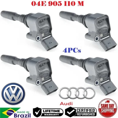 ✅ 4x bobinas de encendido originales 2014-2020 AUDI A3 VOLKSWAGEN Golf Jetta # 04E905110M Foto 1 de 2