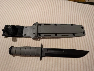 KA-BAR 7" Fixed Smooth Edge Blade Full Size Knife w/ Sheath - Foliage Green - Image 1 of 3