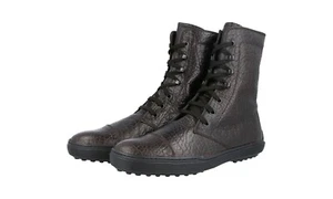 TOD'S HALF-BOOTS SHOES BROWN BUFFALO SKIN GRAIN LEATHER NEW - Picture 1 of 11