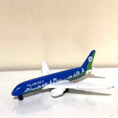 Avión Majorette Boeing 787-9 BlueSky Diecast modelo de avión de juguete de 4 pulgadas de largo Foto 1 de 4