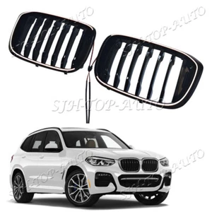 Black FOR BMW X3 G01 2018-2021 Single line Front Grille Grill Mesh LED Lights 2p - Picture 1 of 6