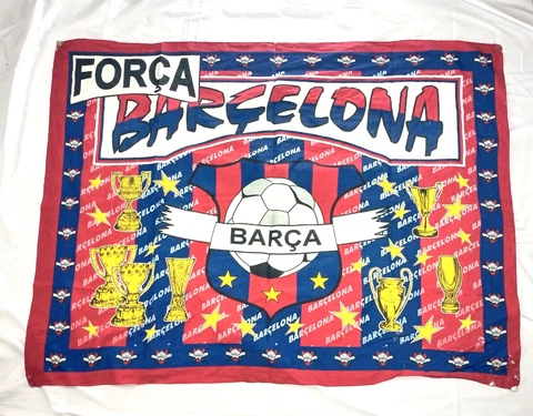 BARCELONA FOOTBALL SOCCER FAN CLUB BIG FLAG SIZE 3'  X  5' FOR DECORATION Cover