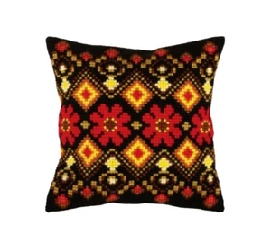 Orchidea Kreuzstich Set Art 9394 Kissen großes Volksmuster 40 x 40 cm - Bild 1 von 24