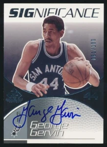 George Gervin 2003 UPPER DECK SP GAME USED SIGNIFICANCE AUTOGRAPH AUTO /100 HOF - Picture 1 of 2