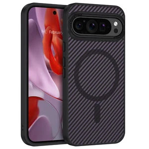 For Google Pixel 8a 9/9 Pro XL Aramid Carbon Fiber Magnetic Case Magsafe Cover - Picture 1 of 13