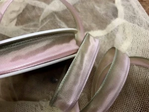 vintage ribbon wire ombre 5/8" acetate rayon pink green 1yd made in France - Picture 1 of 3
