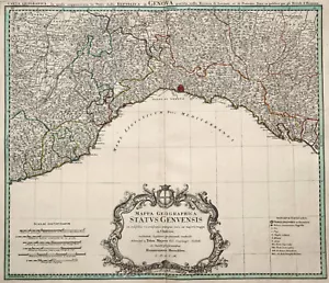 Map "Mappa Geographica Status Genuensis" (Genoa-Liguria) Homann Heirs, 1749 - Picture 1 of 10