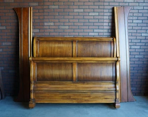 Sleigh Bed ~ Wood Bed Frame ~ Ethan Allen Tuscany Queen Sleigh Bed - Picture 1 of 5