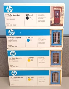 Lot Of 5 HP LaserJet 122A Color Toner Q3960A 2x Q3971A 2x Q3972A  2550 2820 2840 - Picture 1 of 3