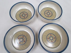 Dansk Baskets Coil Coupe Cereal Bowl Japan Blue Cream Lot of 4 Mint Condition! - Picture 1 of 5