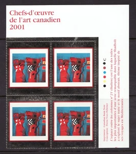 2001 - #1916 UR Pl. Bl - #14 Canadian Masterpieces of Modern Art - cv$10.50 - Picture 1 of 1