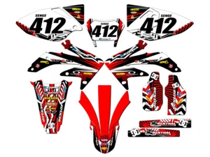 2008-2018 CRF 450 X MAYHEM Red Senge Graphics Kit Compatible with Honda - Foto 1 di 10