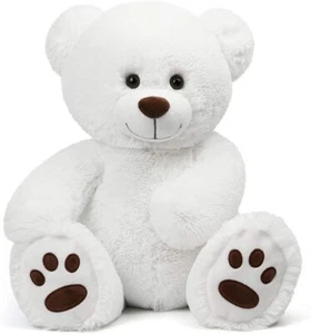 20'' Cute Teddy Bear Stuffed Animals White Plush Toy Birthday Gifts For Girls - Picture 1 of 7