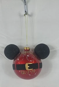 Disney Mickey Mouse Christmas Holiday Yule Tree Ornament 2019 Red Santa Belt - Picture 1 of 4