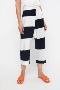 Ozai N Ku Lagenlook Cropped Cargo Hose in Schwarz-Weiß Kombi Damen Gr. L - Bild 1 von 8
