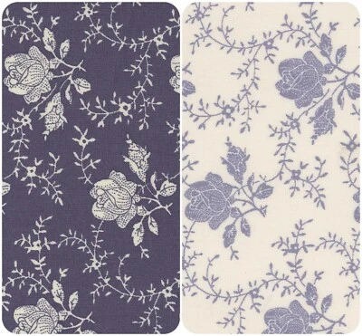 ROSE & HUBBLE 100% Cotton Poplin Printed Floral Antique Pattern Fabric Dress Quilting Material