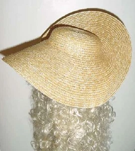 Straw Hat Ladies 15" Molded Straw Hat 18th Century Reproduction, Plain Straw Hat - Picture 1 of 2