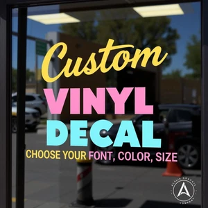 Calcomanía adhesiva de vinilo con letras de texto personalizado personalizada - CUALQUIER TEXTO - CUALQUIER NOMBRE- - Imagen 1 de 17