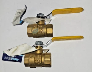 (QTY 2) Everflow  1/2 Full Port Brass Ball Valve Lead Free 600 WOG Made in China - Picture 1 of 3