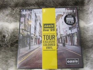OASIS WHAT'S THE STORY MORNING GLORY LIVE 25 TOUR EDITION YELLOW LP PRINT + BAG - Picture 1 of 4