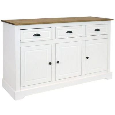 Solid Pine Sideboard With 3 Drawers And 3 Doors - 32 In - Image 1 of 4