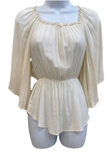 Ella Moss Bluse Oberteil Damen XS kleiner Kimono Glockenärmel weiß Boho Hippie - Bild 1 von 11