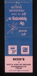 Distribuidor Reed's Frigidaire años 50 lado sur de Square Madisonville TX Madison Co - Imagen 1 de 2