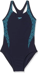 Speedo Women's UK 10 - 32 Boomstar Splice Flyback Swimsuit Swimming Costume Navy - Picture 1 of 4