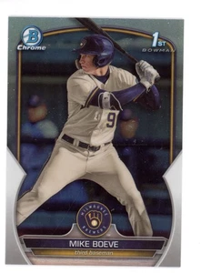 2023 BOWMAN DRAFT CHROME REFRACTOR MIKE BOEVE RC MILWAUKEE BREWERS - Picture 1 of 1