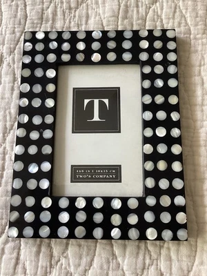 Black & White Faux Mother of Pearl Picture Frame 4 “ X 6 “ - Image 1 of 4