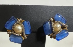Orecchini vintage a clip con perle finte sfocate - senza segni - Foto 1 di 4