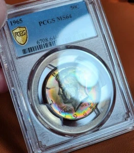 1965 Kennedy Silver Half Dollar PCGS MS64 Neon Colored Toning Rainbow Toned - Picture 1 of 10