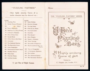 PUZZLING PASTIMES SERIES • 1920s • A HIVE OF PUZZLING BEES - Bild 1 von 2