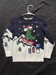 OVS KIDS Dinosaur Christmas Sweater T Rex Child Size 7-8 - Picture 1 of 4