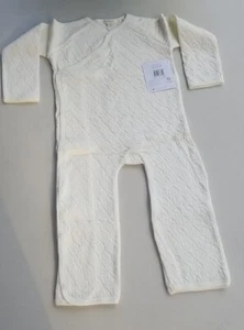 Burts Bees Baby Jumpsuit Quilted Organic Cotton Wrap Front 24mo Cream Unisex - Picture 1 of 7