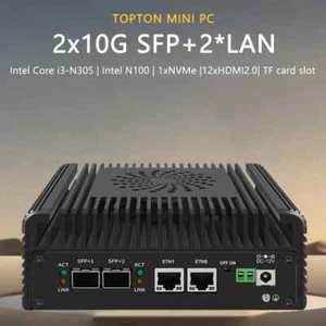 Intel i3 N305 N100 Soft Router12th Gen Firewall Mini PC2x10G SFP+ 2xi226-V 2.5G - Picture 1 of 13