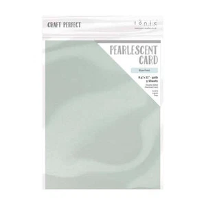 Craft Perfect Pearlescent Cardstock 8.5X11 5Pc - Blue Frost, 9541E - Picture 1 of 2