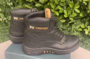 VR6 POWERGRIP MENS BROWN SAFETY BOOTS EN20345 STEEL CAP ANTISLIP OIL UK 7 EUR 41 - Picture 1 of 12