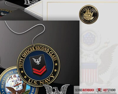 Customizable Navy Petty Officer 2nd Class Invitation Template DIGITAL DOWNLOAD - Image 1 of 3