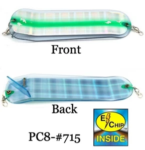 PRO-TROLL ProChip 8" #715 UV Plaid Green Flasher - New - Picture 1 of 5