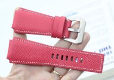 Pink Genuine Epsom Leather Watch Strap Band For Bell & Ross Handmade 24mm-24mm