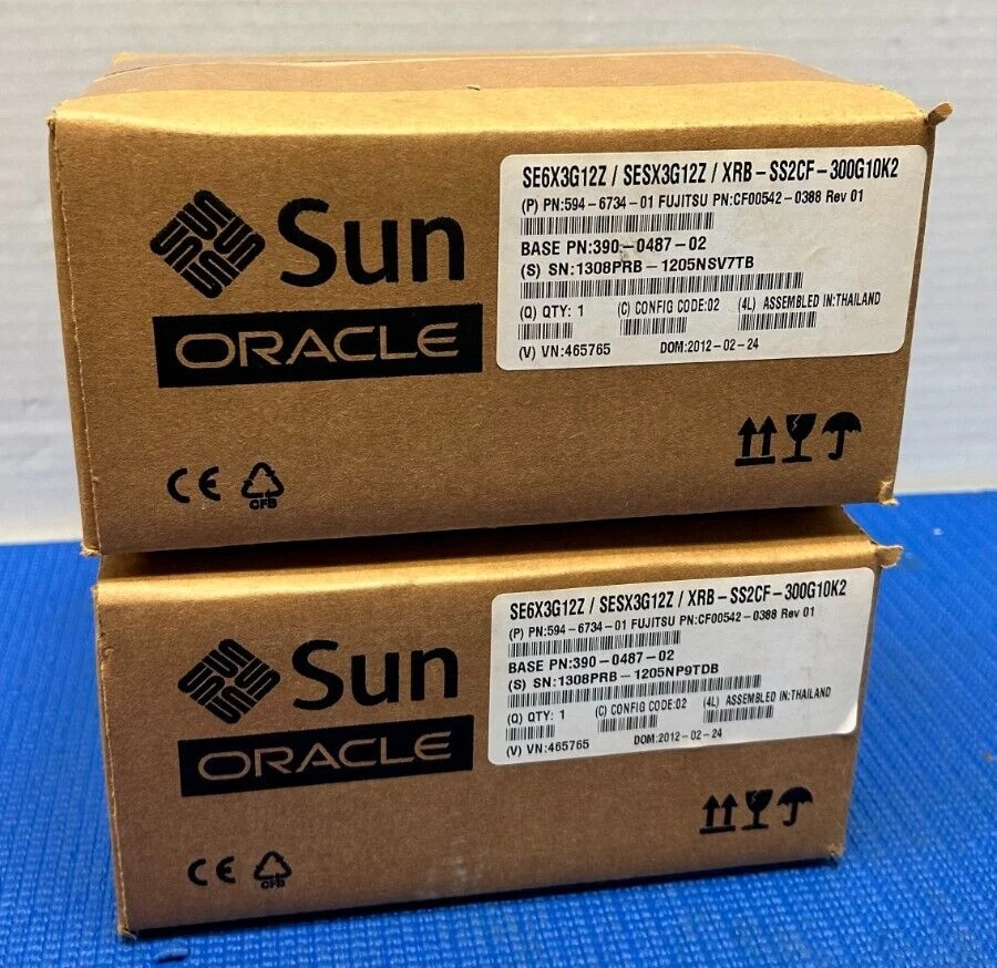 SUN ORACLE 594-6734-01 CF00542-0388 300GB 10K2 HDD (QTY 2) - Image 1 of 4
