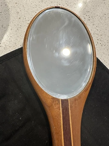 Vintage Beveled Mirror With Oak  Handle Cover