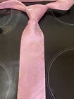 Necktie Daniel Hechter Pink 3.50" x 59" Floral Pure Silk Hand Made Original Ital