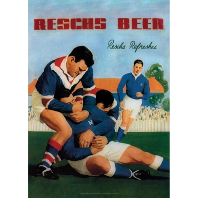 Resch's Beer Art Print – Footballers – Iconic Pub Art 1930s – 3 sizes Poster - Image 1 of 4