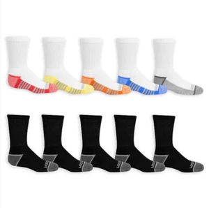 Fruit of the Loom Boys' Cushioned Crew Socks (10 Pairs) - Picture 1 of 8