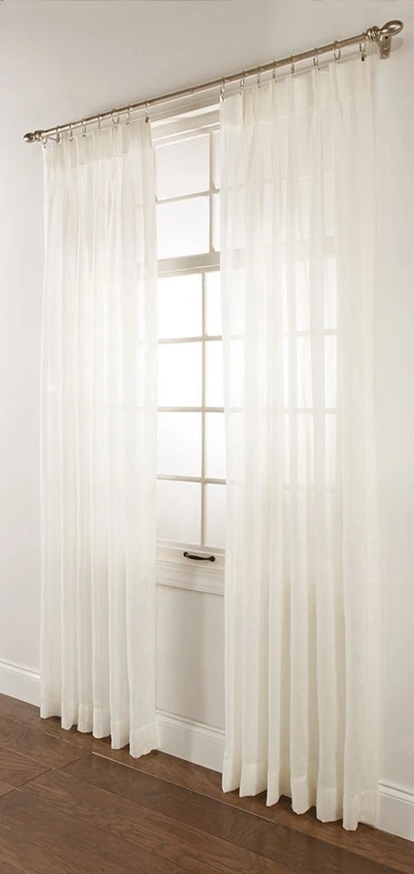 SPLENDOR BATISTE CURTAINS PINCH PLEATED SHEER DRAPERIES,DRAPERY PAIRS — 第 1/1 张图片